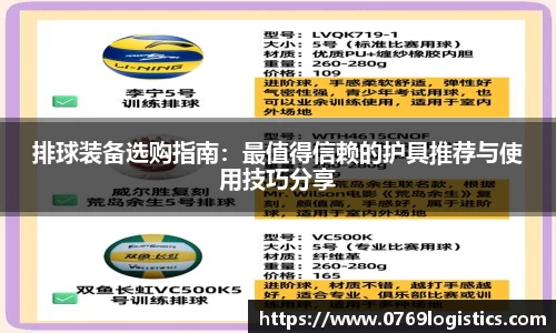 排球装备选购指南：最值得信赖的护具推荐与使用技巧分享